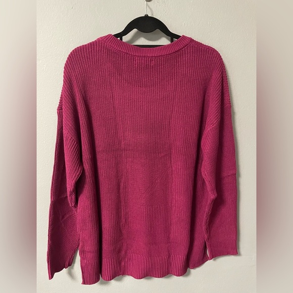 NWT Miracle Cotton Crewneck Sweater - Rich Magenta. Size M/L - Picture 2 of 7